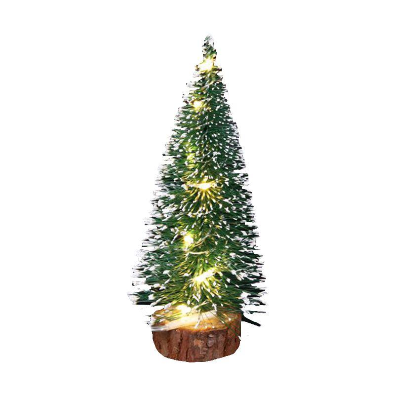 Mini Christmas Cedar Tree With Led Lights Small Pine Table Desk Xmas Home Decor