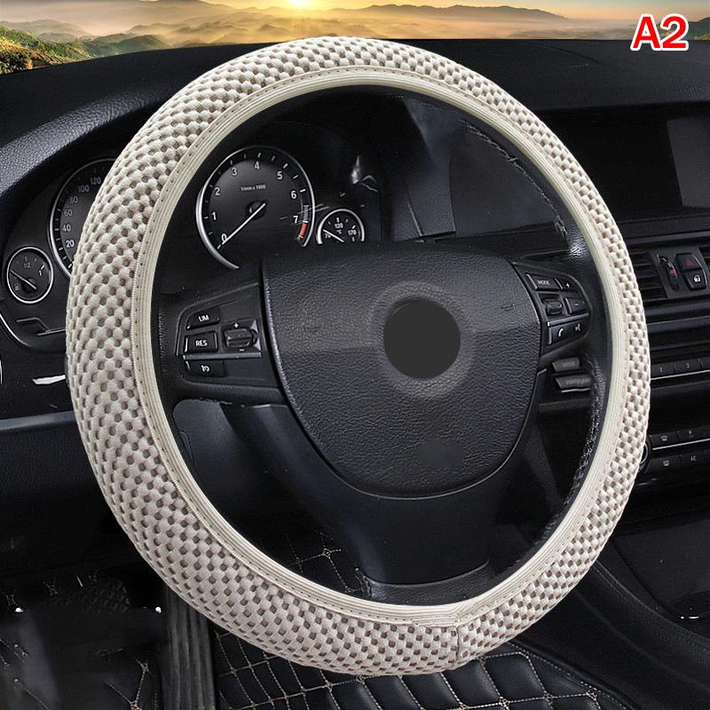 Universal Car Steering Wheel Protective Cover Breathable Elastic Band Anti Slip Flax Suitable 38Cm Four Seasons
