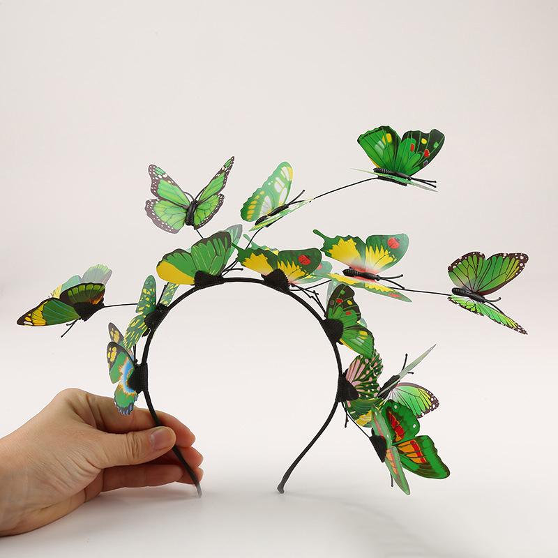 

Lystrfac Модная повязка на голову с декором в виде бабочки для женщин и девушек, обруч для волос, женский свадебный безель, свадебные аксессуары для волос