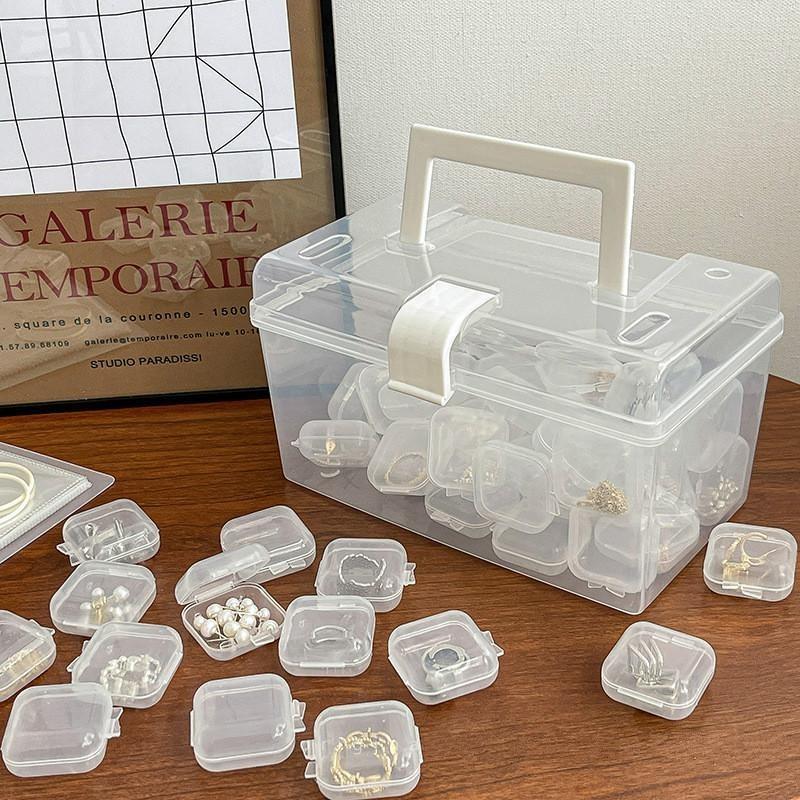 10/20 Only Mini Transparent Jewelry Organizer, Transparent Square Jewelry Box for Necklace Earring Ring Nose Nail