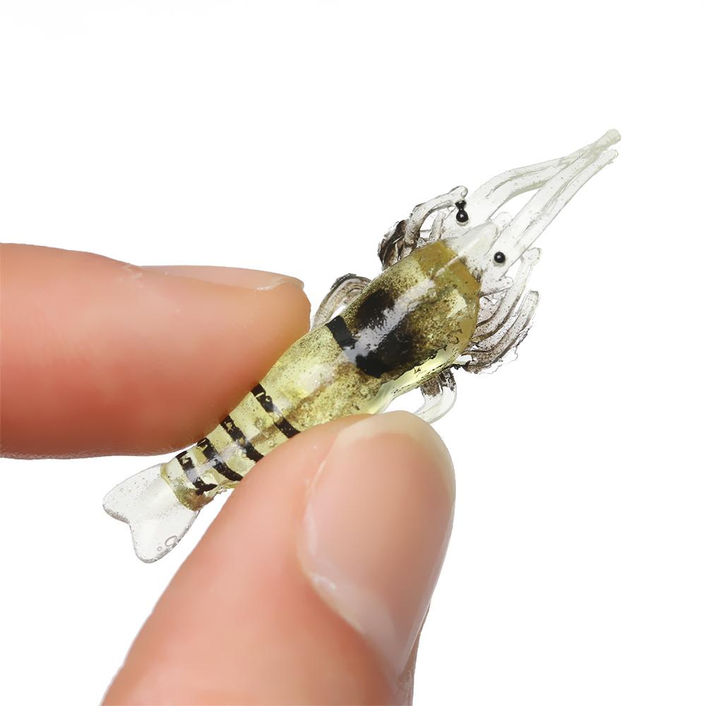 10Pcs New Creative Biomimetic Prawn Lure Hook Worm Silicone Sea Fishing Shrimp Fake Bait
