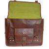 Leather Messenger Bag Shoulder Laptop Bag Briefcase Men's Soft Goat