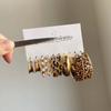 Silver Needle Leopard Geometric Earrings Vintage Maillard Temperament Premium Stud Earrings Fashion Daily Commuter Earrings