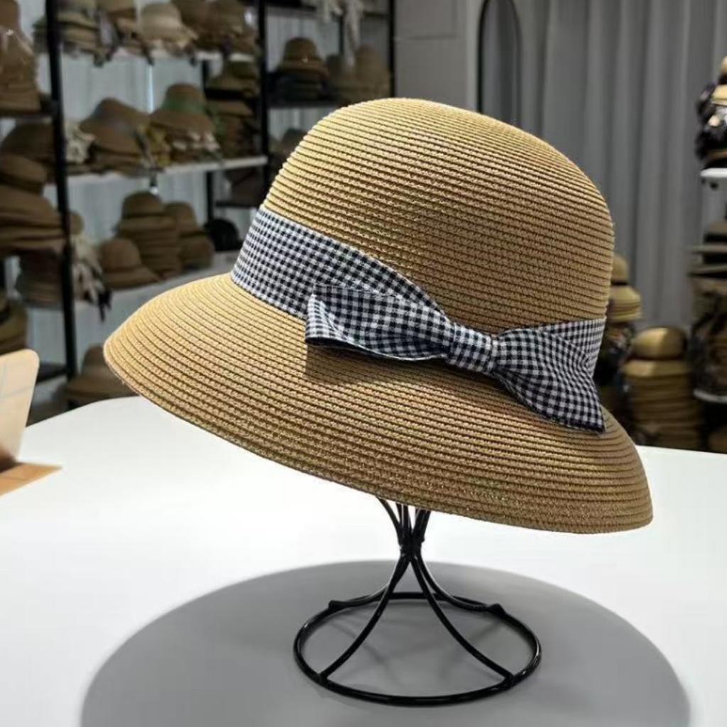 Small fresh travel summer straw hat children seaside beach shopping lampshade sun hat sunscreen basin hat bucket hat