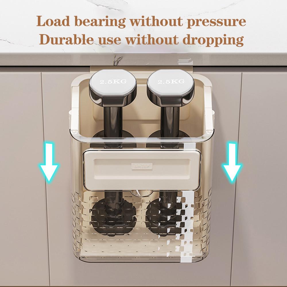 10L Hanging Kitchen Trash Can for Cabinet Under Sink Wall Mounted Collapsible Waste Bin Food Wastebasket Folding Garbage Can