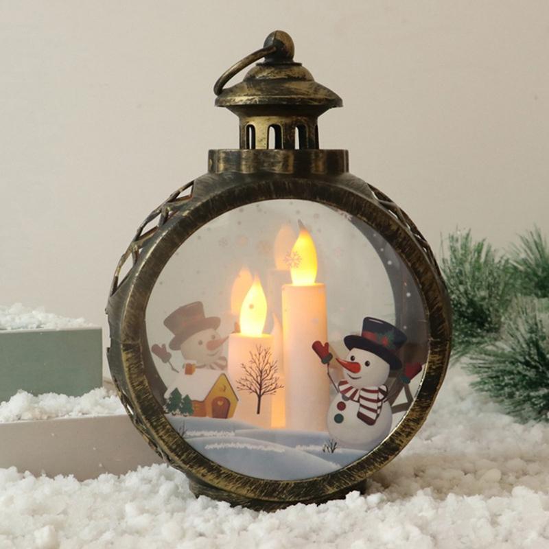 LED Christmas Candles Vintage Candle Lanterns with Led Light Decorative Tabletop Ornament for Indoor Outdoor Decor Party Gift
