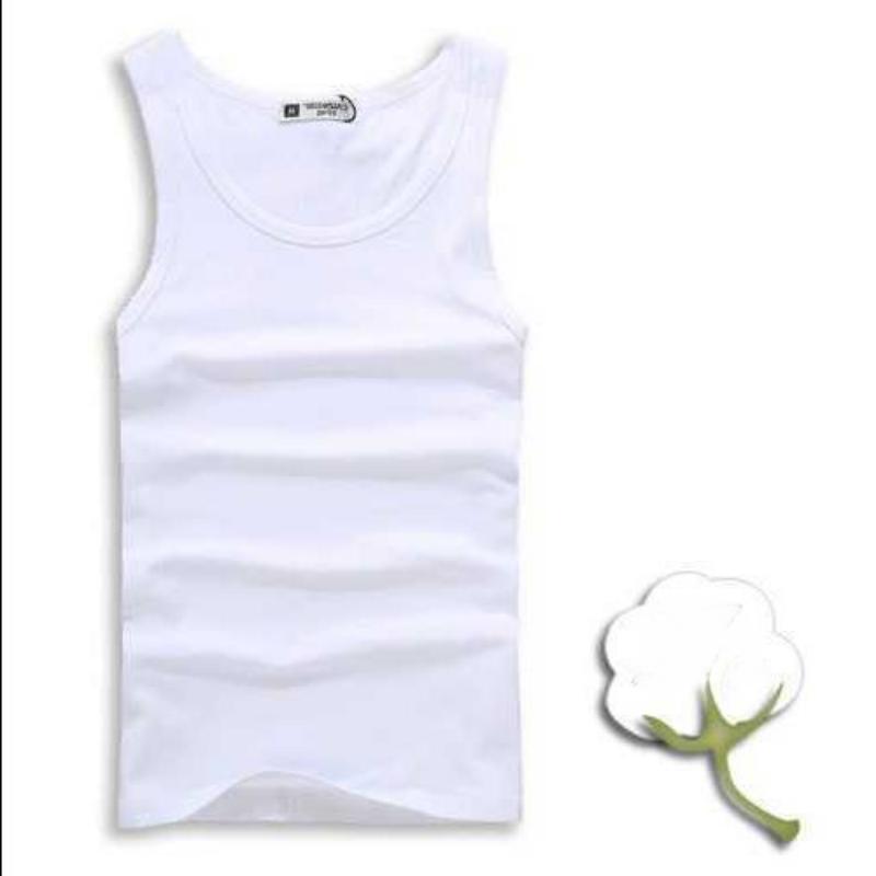 Kolsuz Tank Top erkek Spor Rahat Fanila Düz Renk Dip Streç Spor Tayt Spor Çapraz raylı Koşu Gömlek