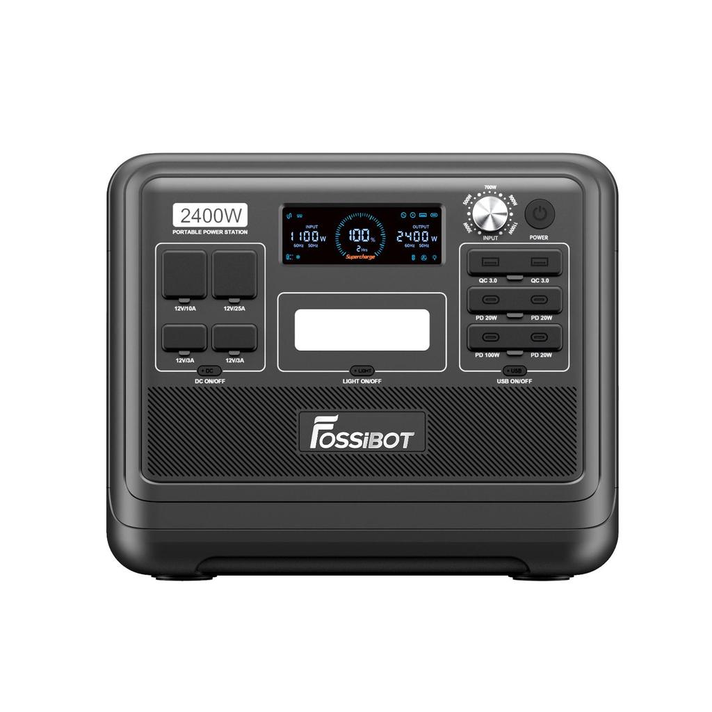 Power Station Portable FOSSiBOT F2400 | Batterie LiFePO4 2048Wh, 2400W (4800W Pic), 3 Sorties CA, RV/Maison/Voyage/Urgence