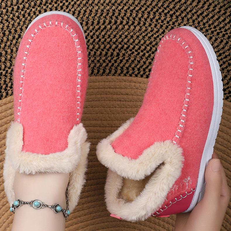 Forro de felpa Mocasines de invierno cómodos para mujer con zapatos casuales cálidos de felpa Invierno