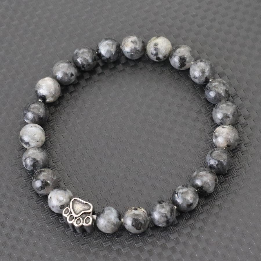 Natural Colored Imperial Beads Bracelet Men Titanium Steel Dog Paw Beaded Brazelet Women Simple Yoga Wrist Braslet Jewelry Homme