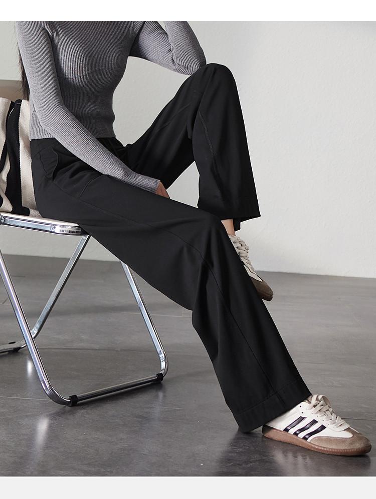 Elastic Sports and Casual Wide Leg Pants for Women In Spring 2026, Fashionable, Loose and Versatile Floor Length Pants