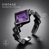 White Crystal Stone Ring Punk Style Amethyst Ring Newest Crystal Ring  Fashion Accessories