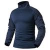 Uniforme militaire pour hommes, chemises de Combat à manches longues, T-Shirt tactique militaire en coton solide