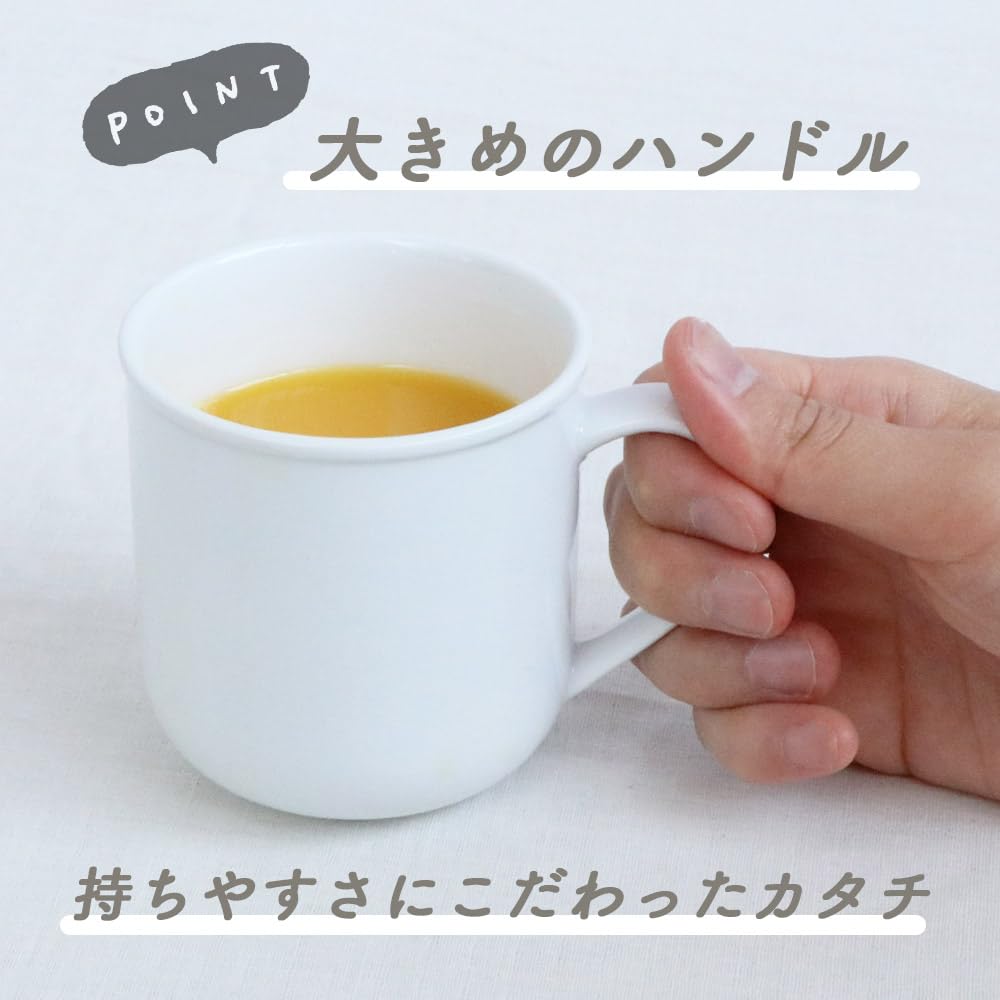 OGISO Used in nursery Reinforced porcelain mug with plenty of white 19250000B100 [Official] schools! space,