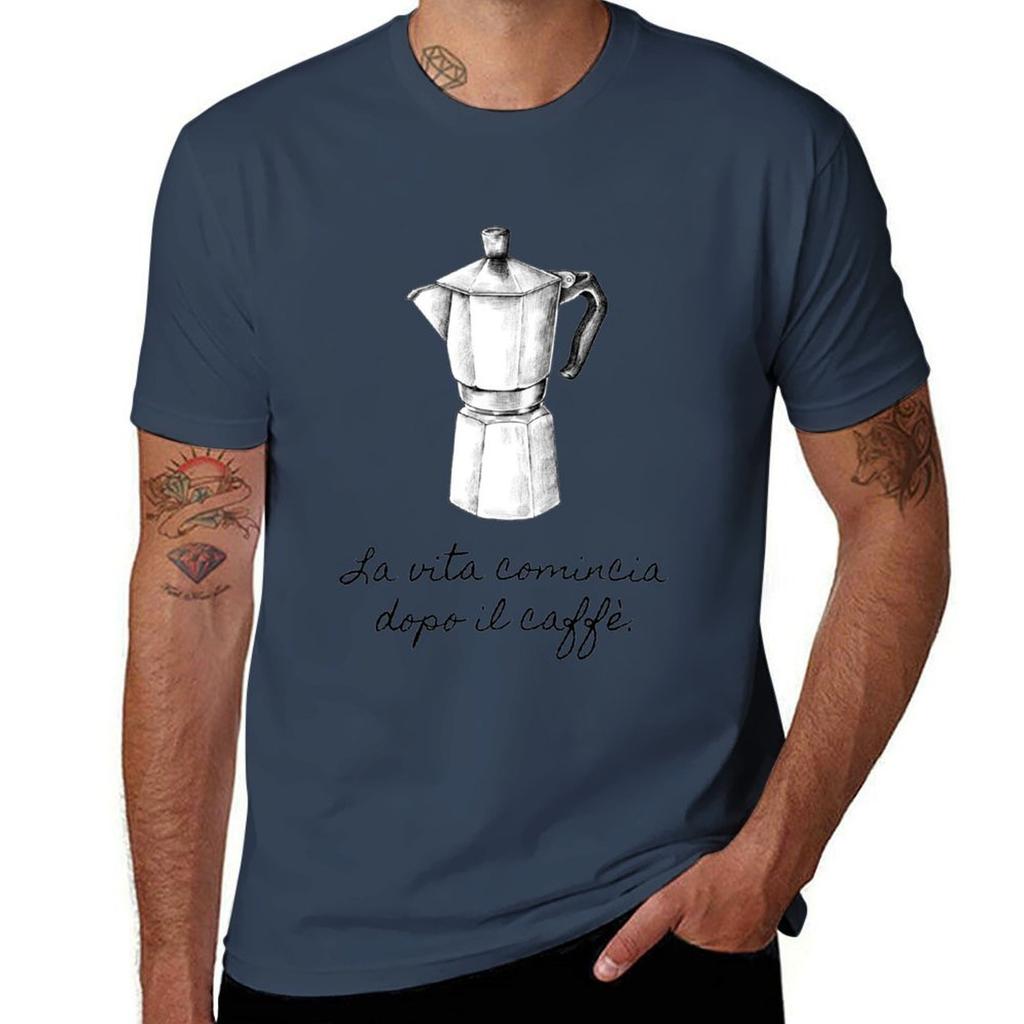 La vita comincia dopo il caff TShirt Plus Size Basic Cotton TShirt