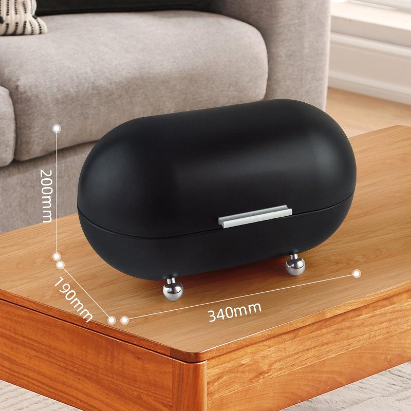 

Desktop Storage Box Metal Breadboxes Multifunctional Organizer Boxes Accessory Organizing Cases with Lid Organizers Furniture чорний