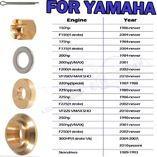 

Replacement for 6E5-45987-01 Propeller Installation Hardware Tool Kit for Yamaha Outboard Engine 150HP-300HP, Thrust Washer/Spacer/Washer/Nut and