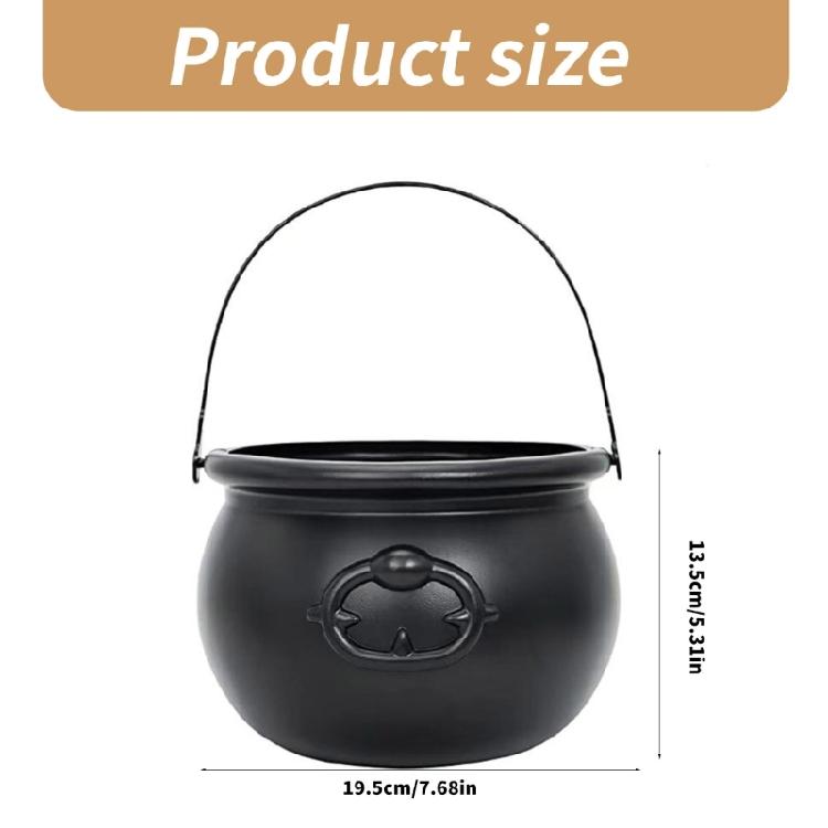 Multipurpose Halloween Theme Black Witch Cauldron Candy Basket for Birthday and Theme Parties Festives Accessories