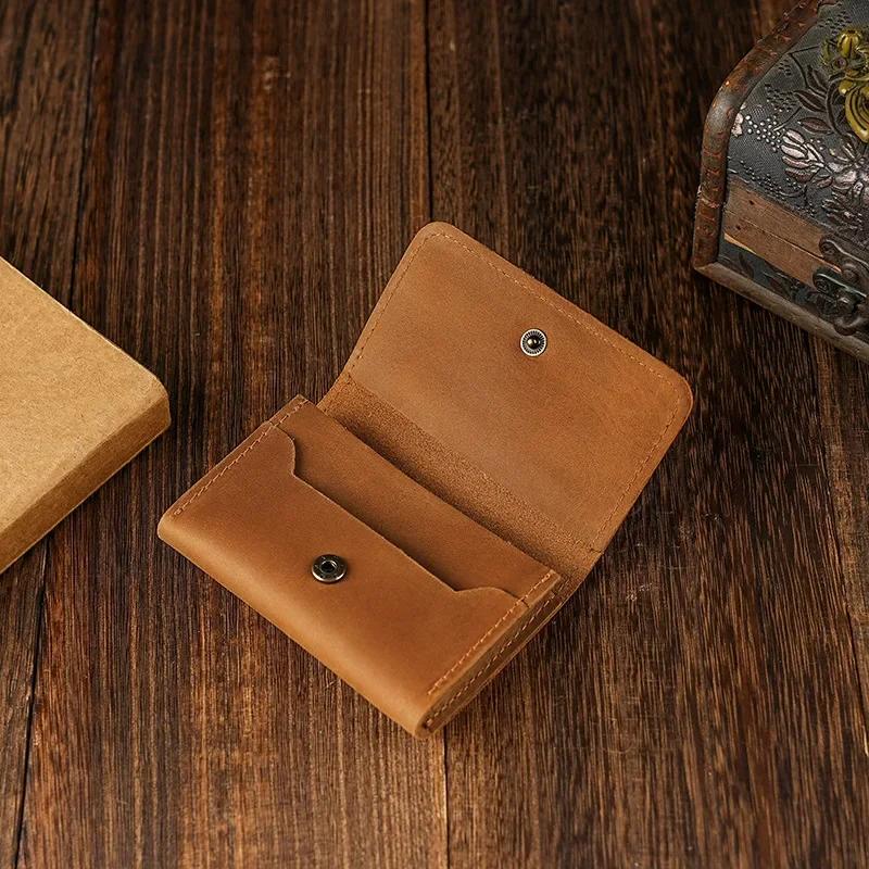 Mens Wallet Genuine Leather Coin Purse Ladies Card Mini Bag Clutch Feminine Men's Slim Purse Money Small Wallet Card Holder Gift