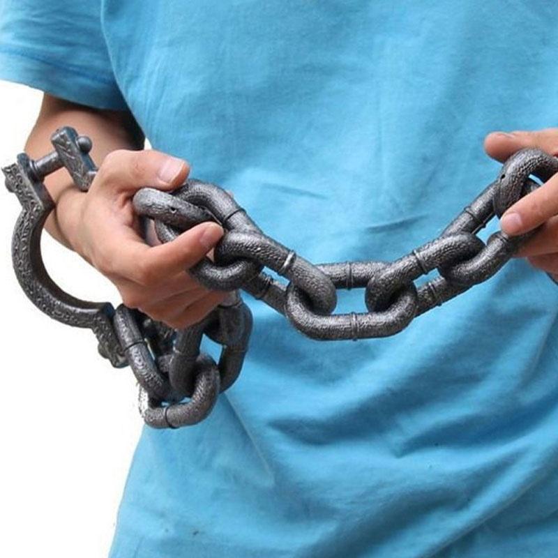 Halloween Props Fancy Dresses Decorative Irons Prisoners COS Plastic Simulation Handcuffs Chains