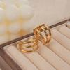 Versatile 18K Gold Stainless Steel Geometric C-Shaped Women's Earrings - High-End, Colorfast, Smooth Surface Studs