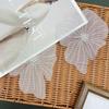 White Organza Patch Big Flower Handmade Diy Clothing Decoration Accessories Embroidery Corsage Cloth Sticker With Beads