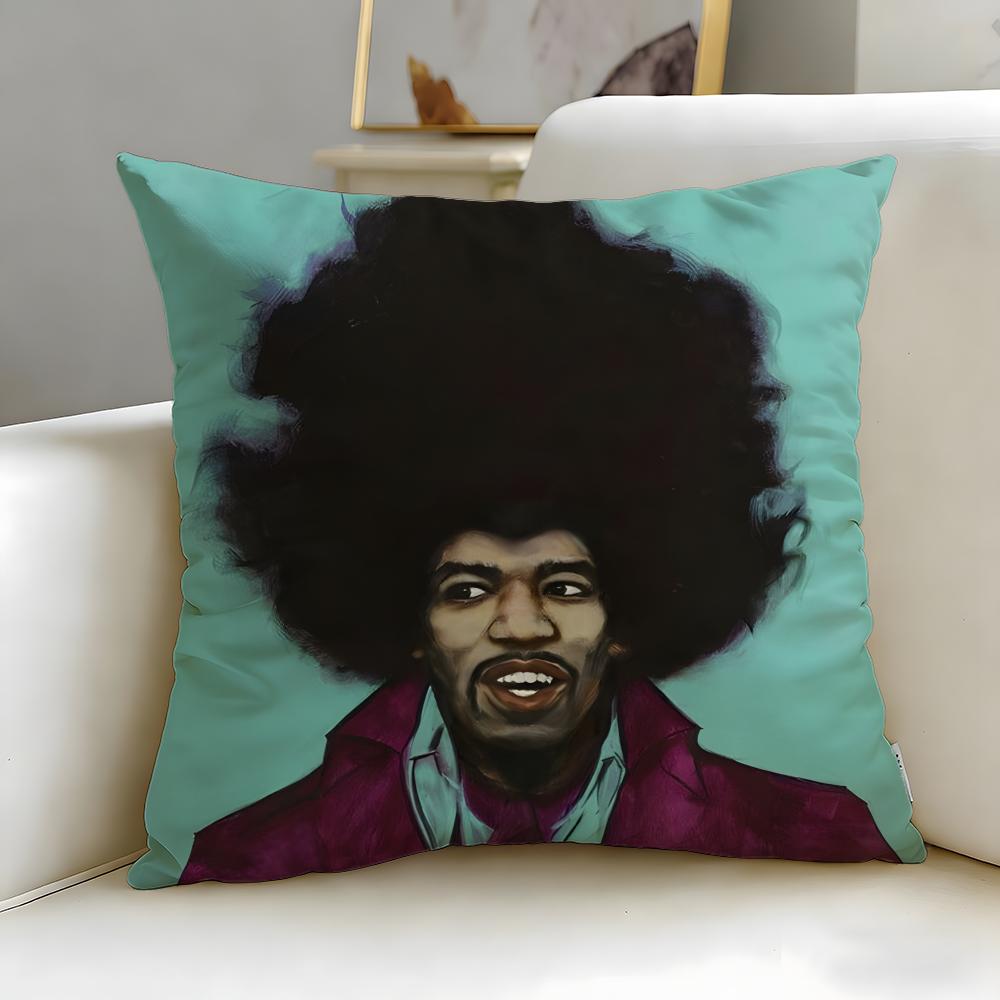 Klasický zpěvák Jimi Hendrix Povlak na polštář Měkký a snadno pratelný Povlak na polštář – Univerzální pro pohovku, postel, cestování a kancelář
