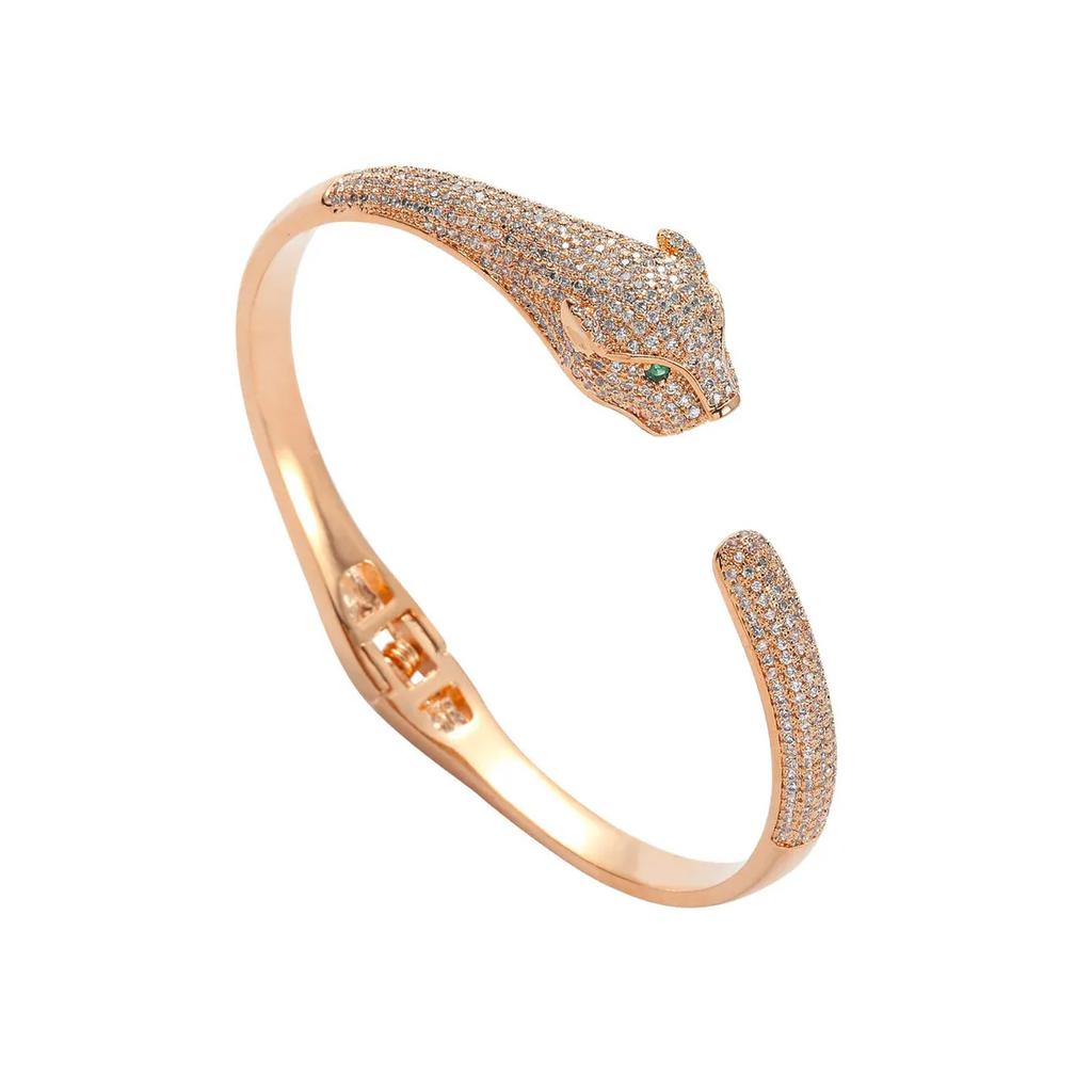Hip-hop Leopardarmbånd Kobberinnlagt Zirkonarmbånd High-end Trendy Armbånd