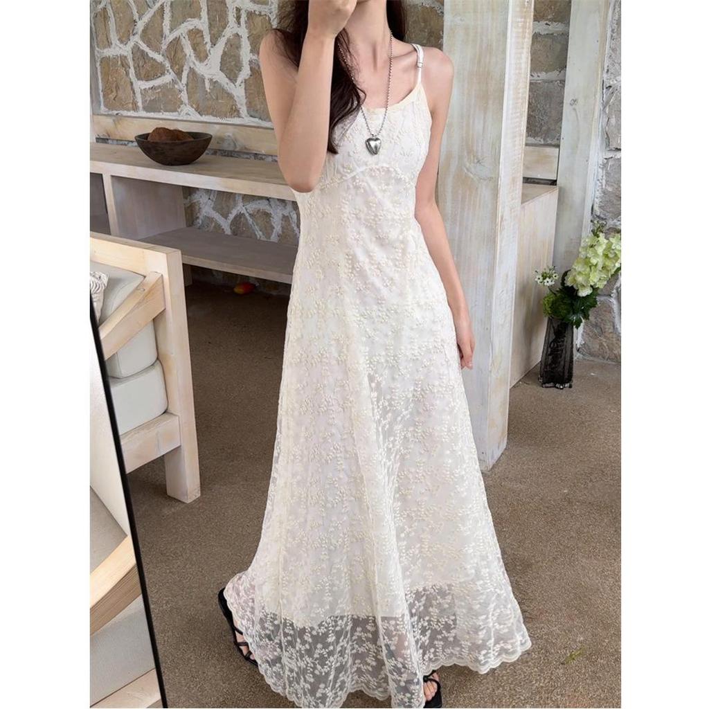 2026 Women's Chic Embroidered Camisole Dress: Sleek Summer Style, Waist-Cinching, Trendy, and Slimming