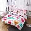 Lips Polyester Duvet Cover Set Red Heart Valentine's Day Present For Couple Wife King Queen Size Bedding Set With Pillowcase