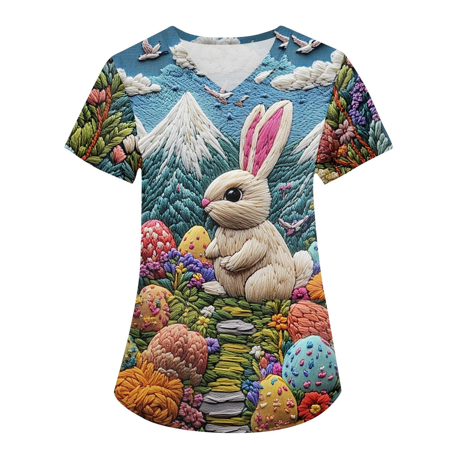 

Жіночий модний робочий одяг з V-подібним вирізом і короткими рукавами з принтованими кишенями L армія зелений колір