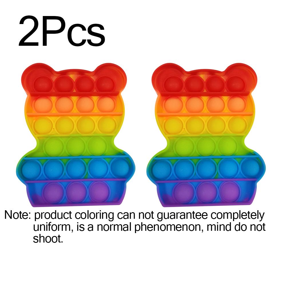 2Pcs Hot Push Bubble Fidget Toys Sensory Autism Special Needs Stress Reliever Squeeze Decompression Toy Fidget Toys For Kids