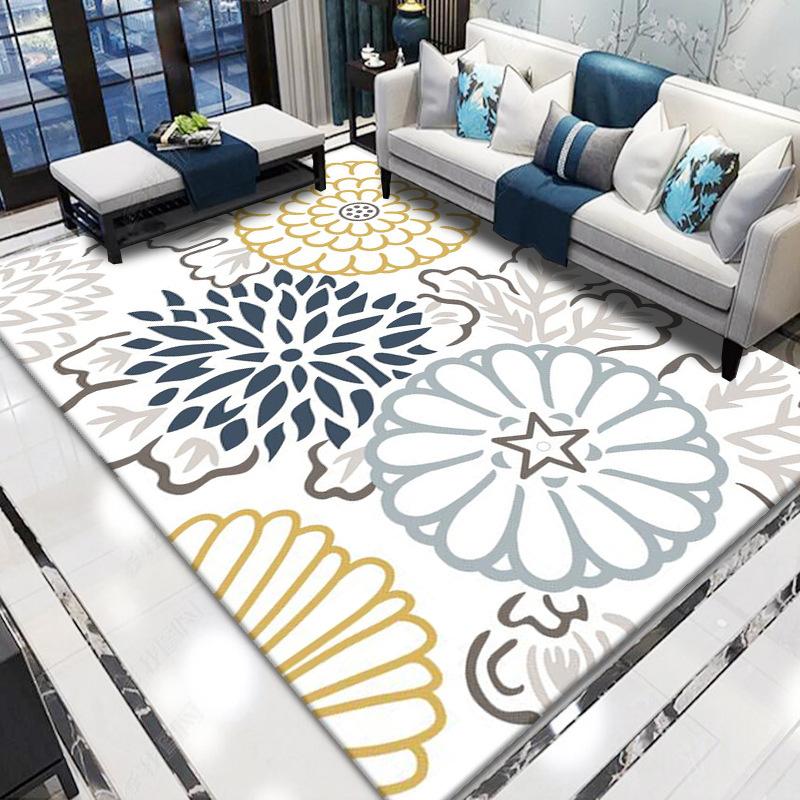 Nordic Abstract Floral 3D Home Large Carpet Living Room Carpet Modern Minimalist Bedroom Rug American Floor Mat