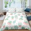 Tropical Botanical Bedding Set Bulbous Cactus Sketch Drawing Comforter Cover Cute Desert Plants Duvet Cover Flower Quilt Cover