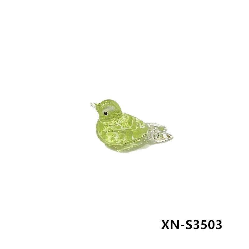 Handgefertigte Mini-Glasvogel-Figur Bunt Niedlich Kleines Tier-Ornament Innenbereich Zuhause Schreibtisch Feengarten Bonsai-Pflanzgefäß Dekorationszubehör