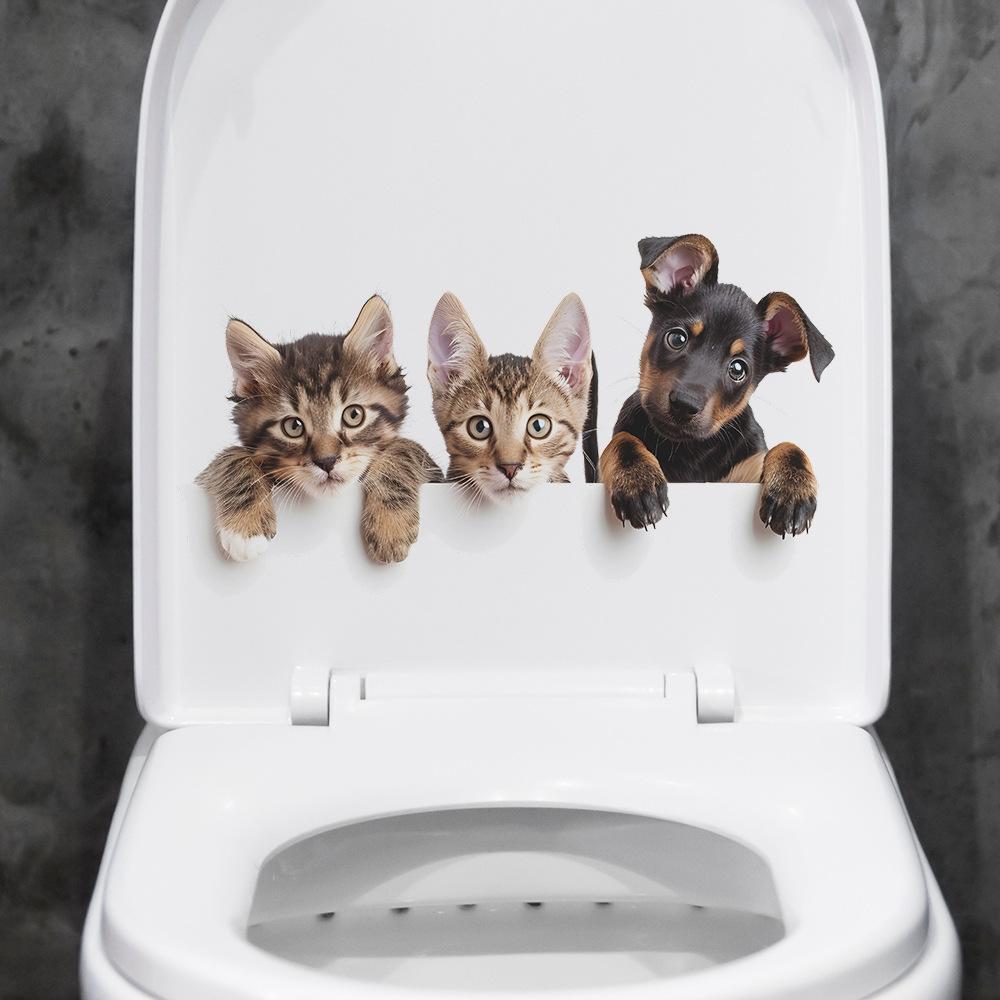 Adesivo Divertente Cucciolo Goofy per Sedile del WC Decorazione Bagno Decalcomania Giocosa Rimovibile Impermeabile