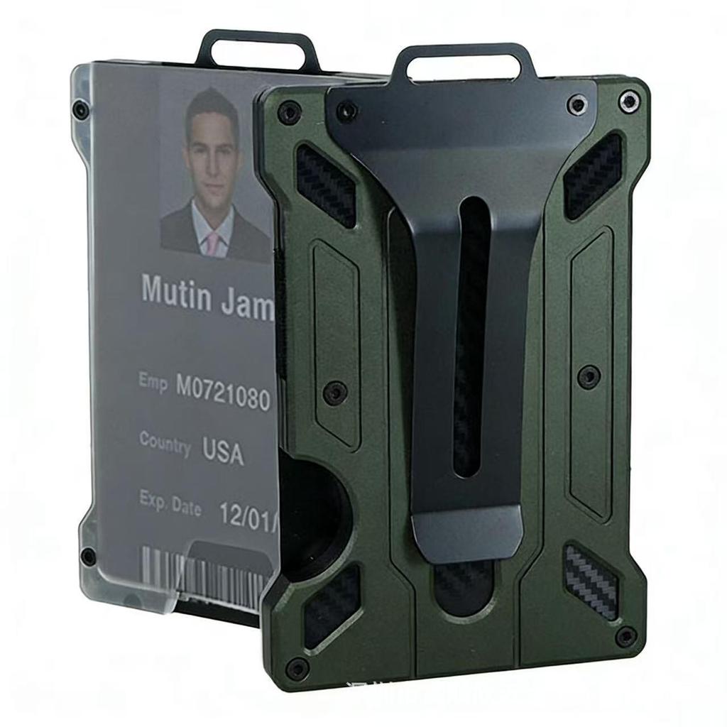Nuovo stile Custodia Porta Badge Lavoro in Metallo RFID Trasparente con Clip