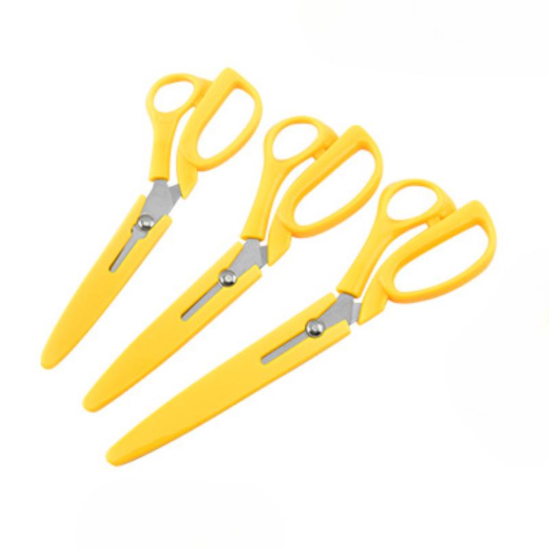 3Pcs Multi-size Stainless Steel Tailor's Scissors with Protective Cap Household Fabric Leather Cutter Sewing Special Scissors