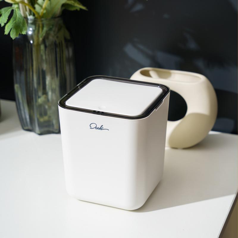 Mini Desktop Waste Bin Plastic Pressing Trash Can Garbage Bin Household Trash Bin with Lid Dustbin Small Storage Bucket