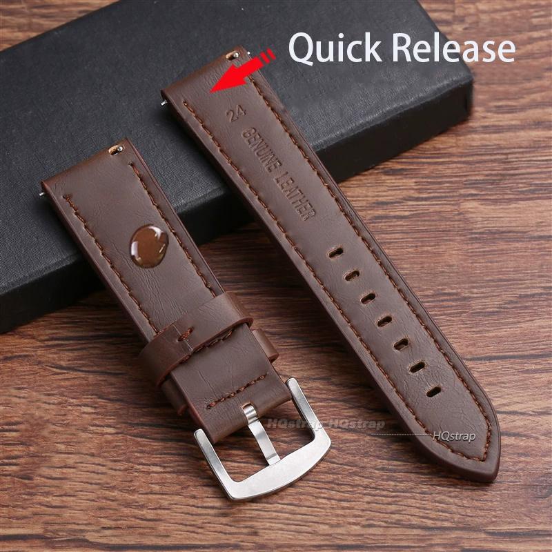 Quick Release Vintage Retro Genuine Leather Watch Band 18mm 20mm 22mm 24mm Soft Watch Bracelet Men Women Watch Strap Sport Belt