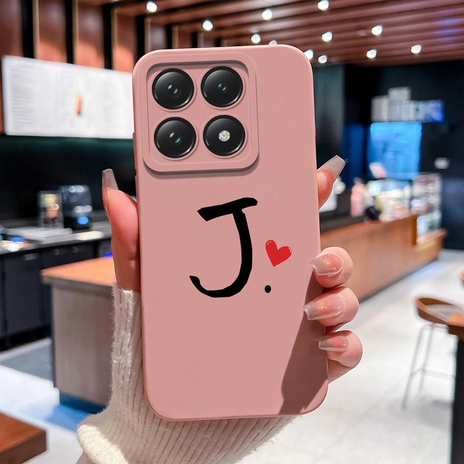 Custodia Per Xiaomi 14T 14 15 12 12S 12T 12X Pro Ultra Lite Cover Posteriore Carina Cuore d'Amore Modello Lettera Silicone Morbido Anti Caduta Protettiva Per Xiaomi Capa