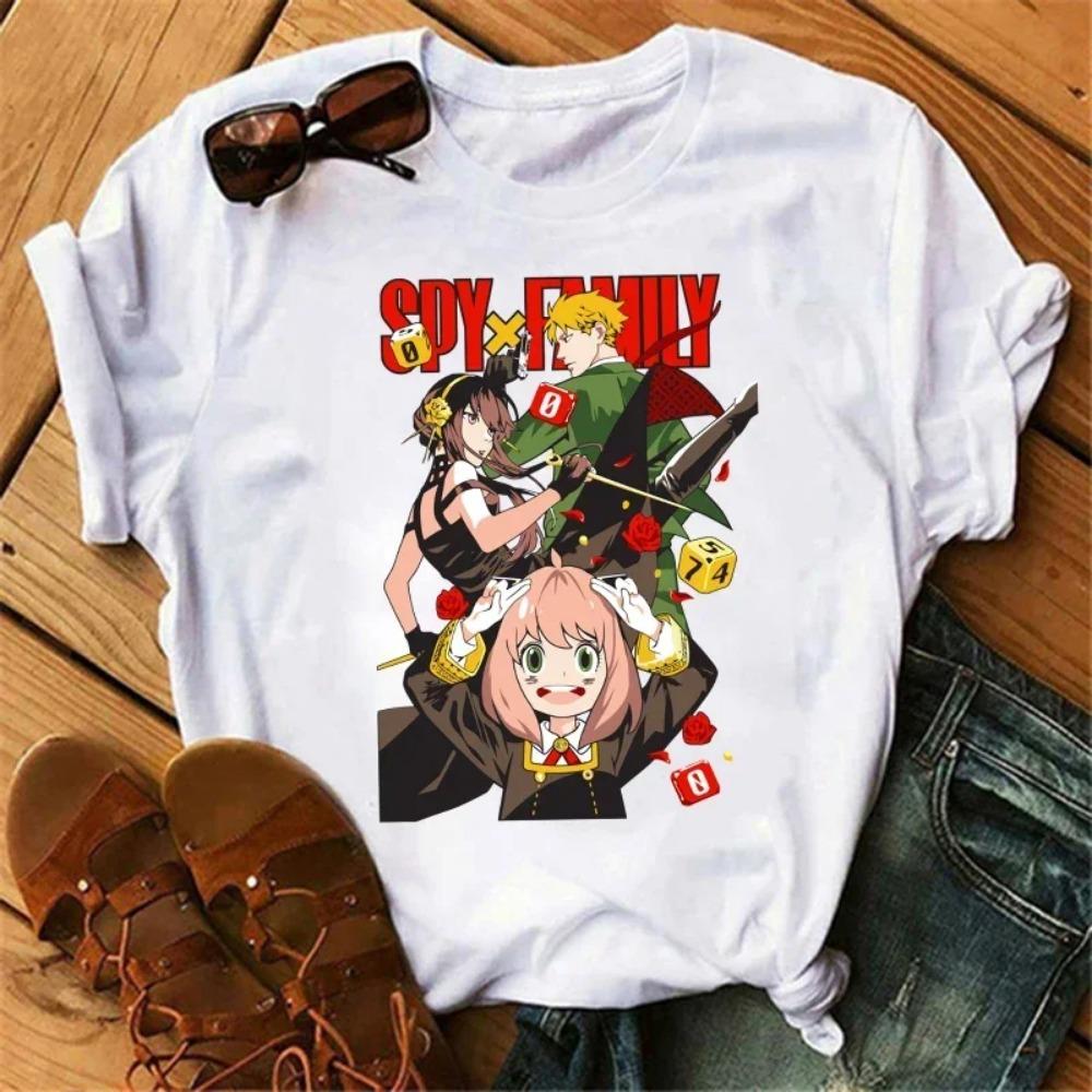 Anime Spy X Family T-shirt Japan Harajuku Fashion Short-sleeved T-shirt Summer Top Kawaii O-neck Women's T-shirt Top