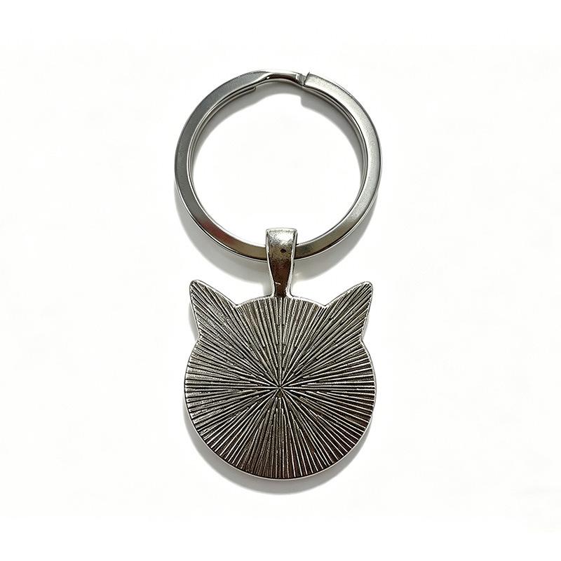 Lone Wolf Cat Ear Time Gem Keychain - Retro Style Unisex Alloy Keyring
