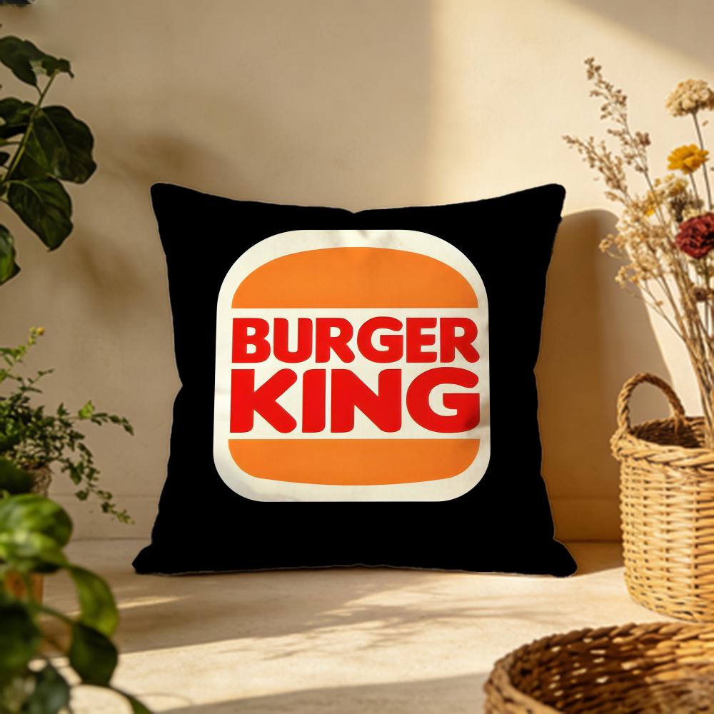 Stylish BBurger Kingful Cushion Cover Versatile DoubleSided Pillow Case Fit for Sofa Bed Car  Daily Decor