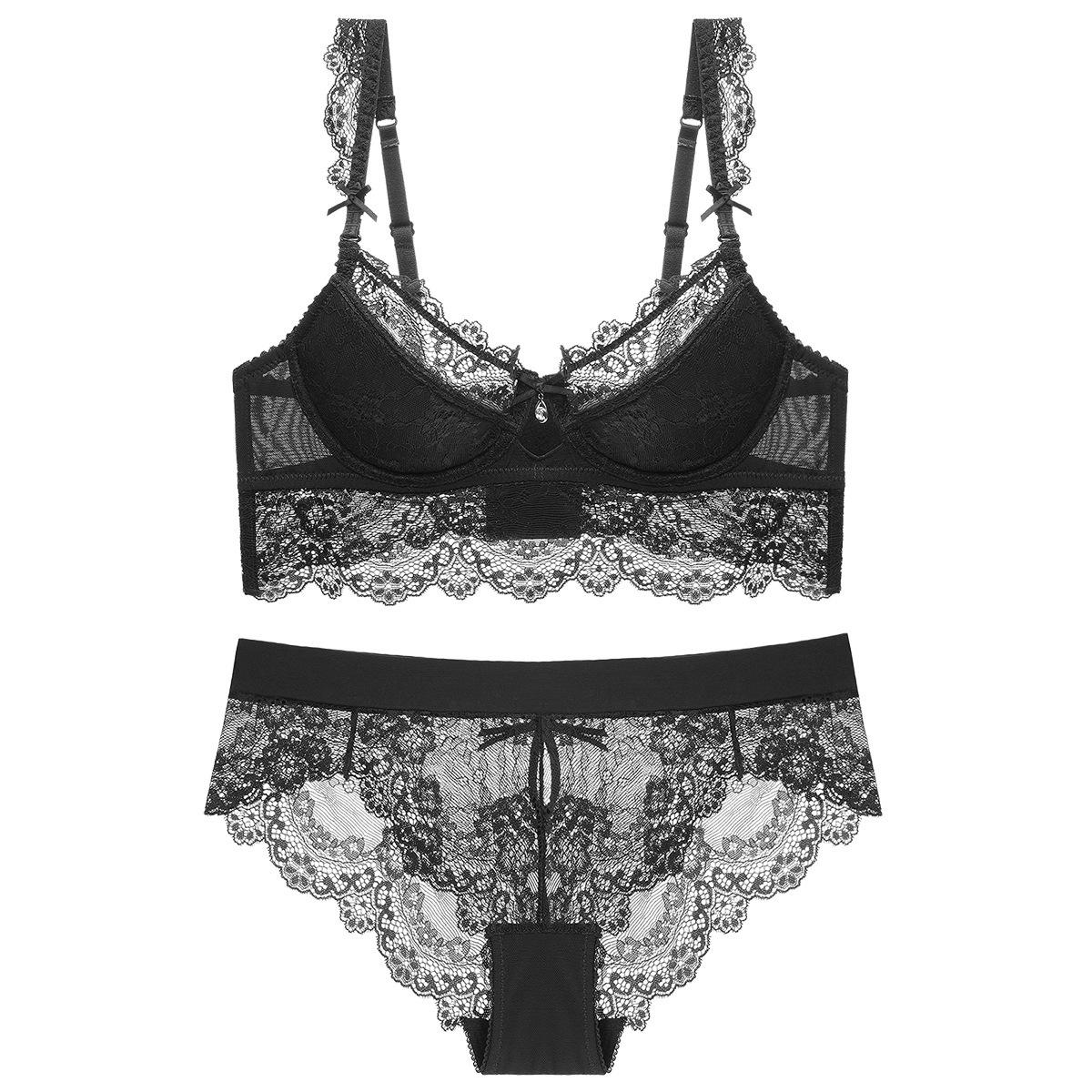 

Сексуальный кружевной комплект бюстгальтера большого размера – Поддержка подмышек, Предотвращение обвисания, Минимизатор для большой груди 70B чёрный