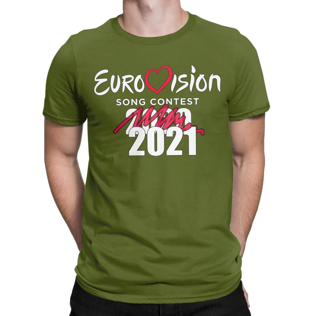 Eurovision Song Contest T-Shirt Men  Casual 100% Cotton Tee Shirt Round Collar Short Sleeve T Shirt Printed Clothing