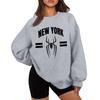 Women's Rugby Print Baseball Sweatshirt Neck No