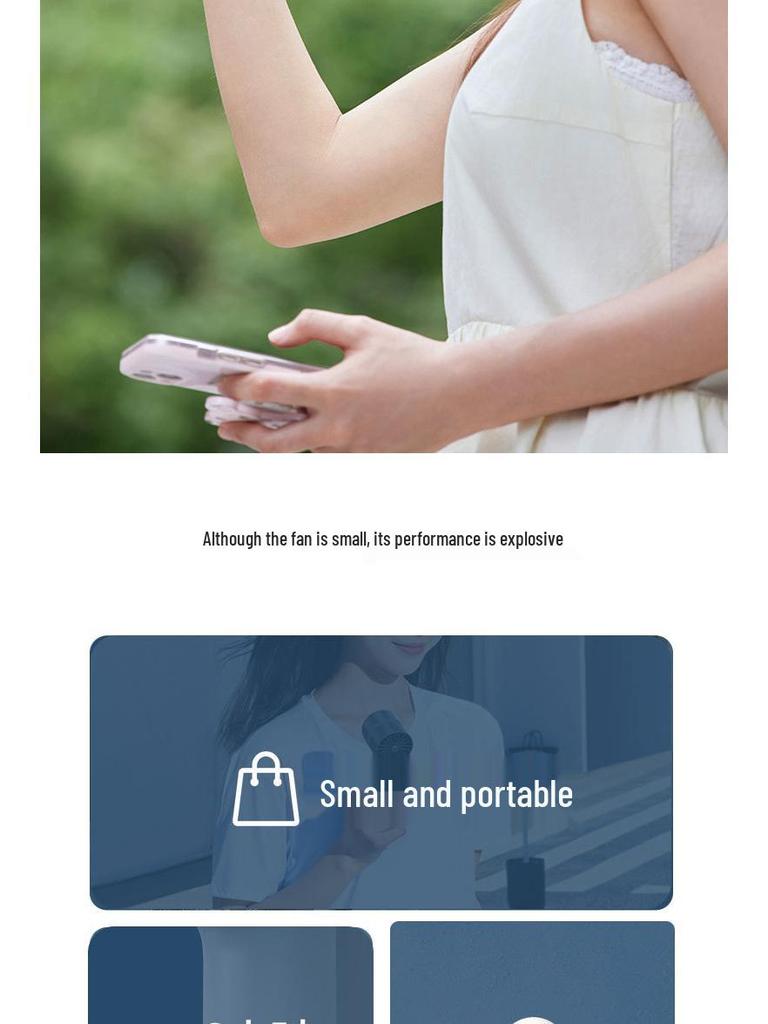 2024 Mini USB Tragbarer Leiser Kühlventilator mit Karabiner und Eispack für den Außenbereich