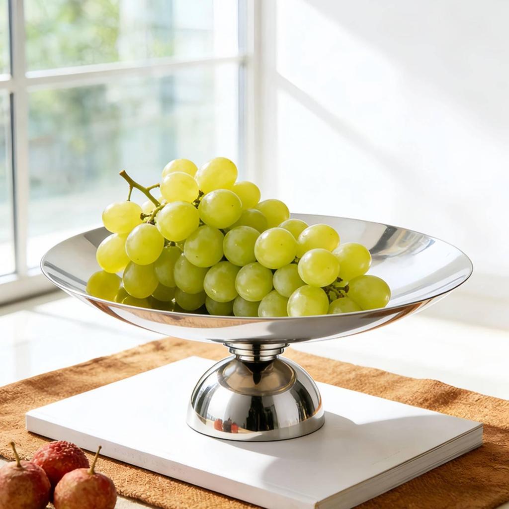 Stainless Steel Fruit Dish Multi-Purpose Tableware Mirror Finish for Living Room