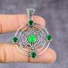 Green Onyx Gemstone Handmade 925 Sterling Silver Jewelry Pendant 2.17" M4b30